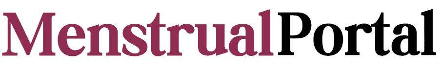 Menstrual Portal logo with vibrant colors and empowering message for menstrual health.